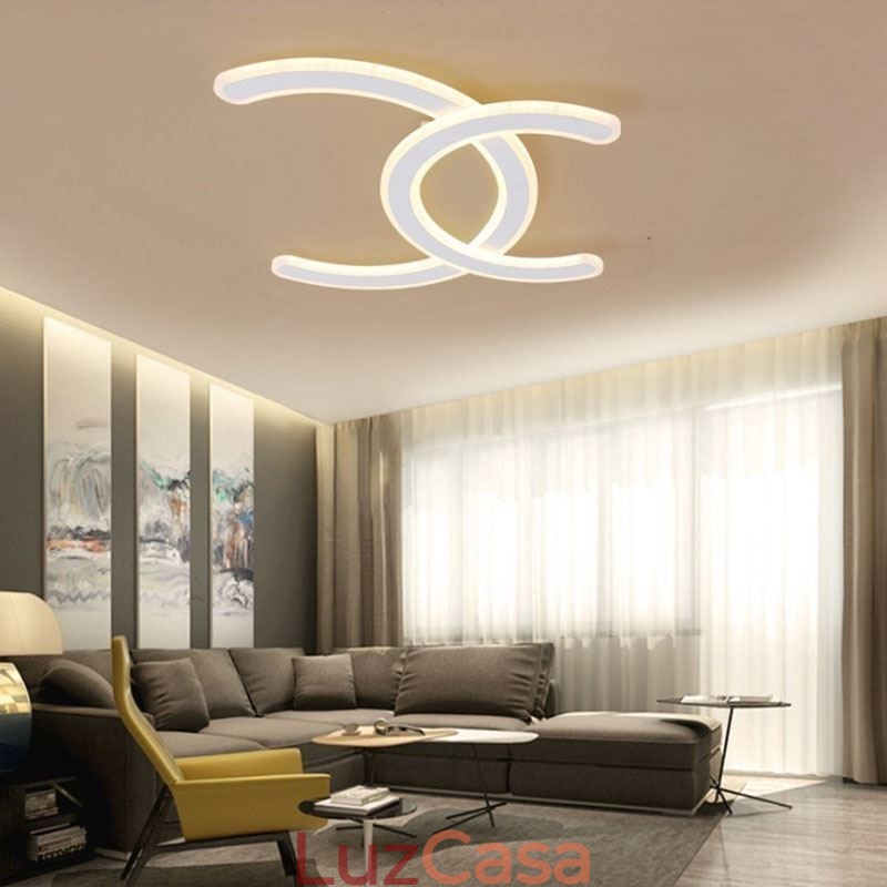Luminária de teto acrílica moderna e simples com letra C embutida