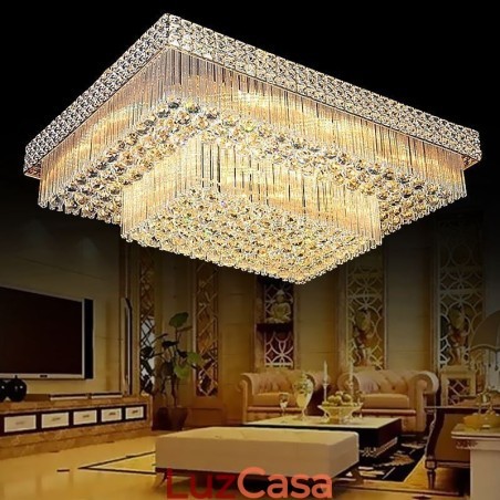 Lustre de cristal quadrado embutido europeu Lustre de cristal quadrado embutido europeu