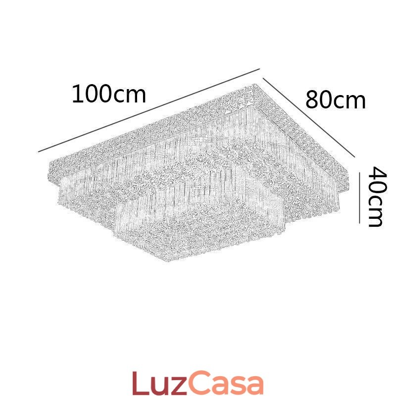 Lustre de cristal quadrado embutido europeu