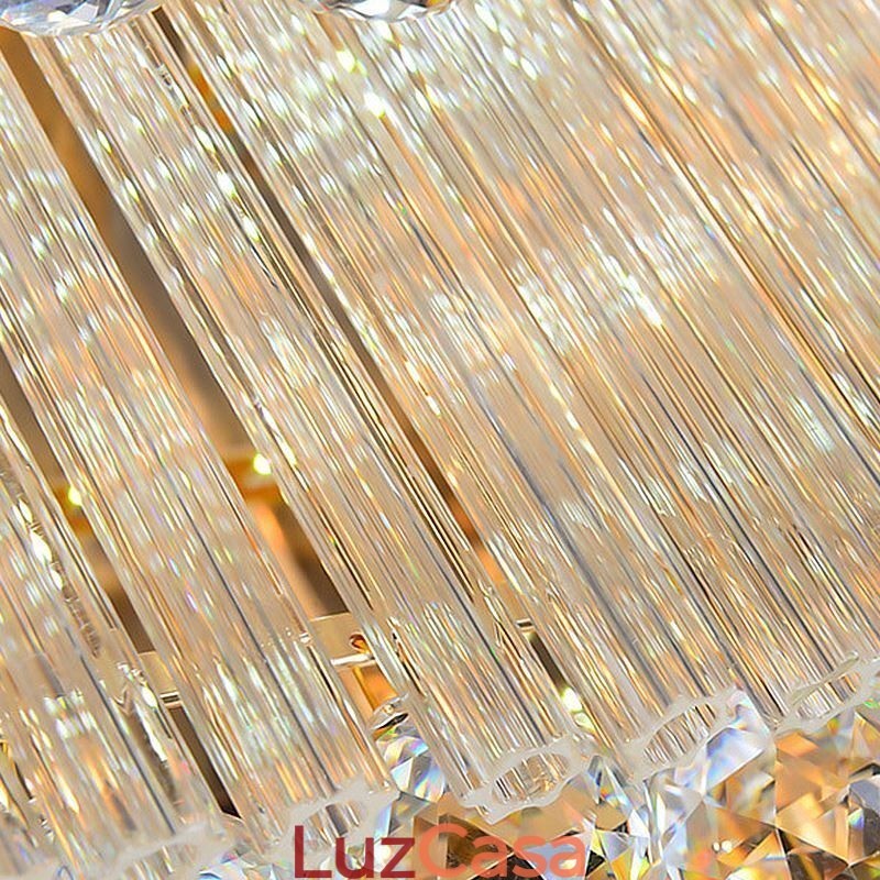 Lustre de cristal quadrado embutido europeu