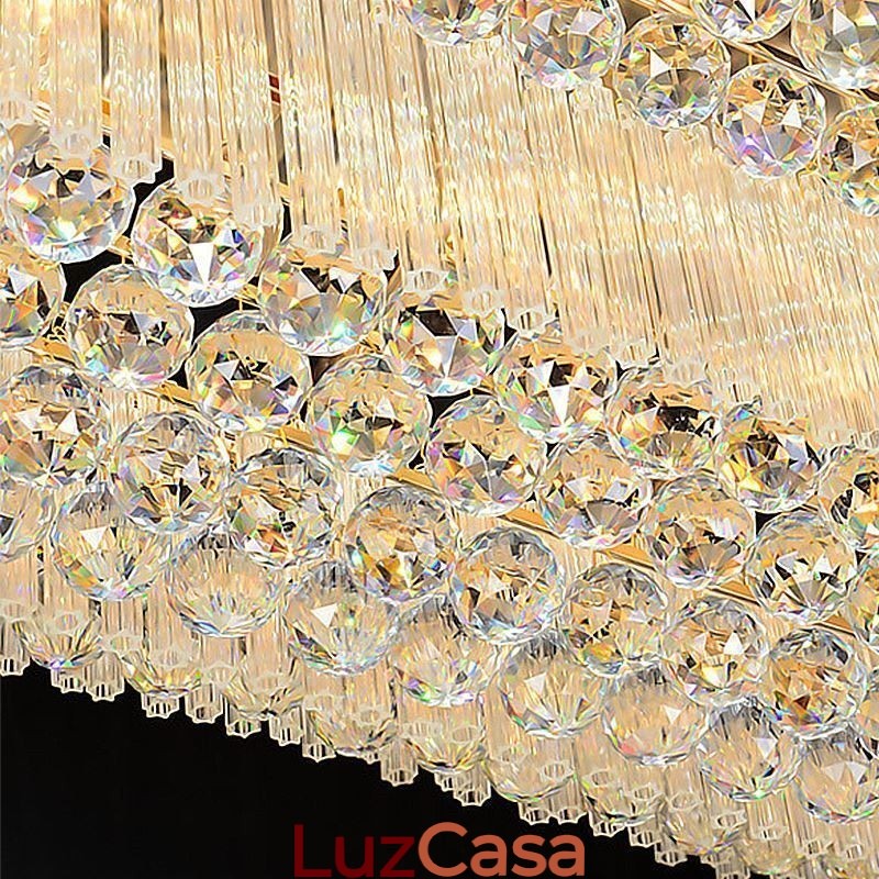 Lustre de cristal quadrado embutido europeu