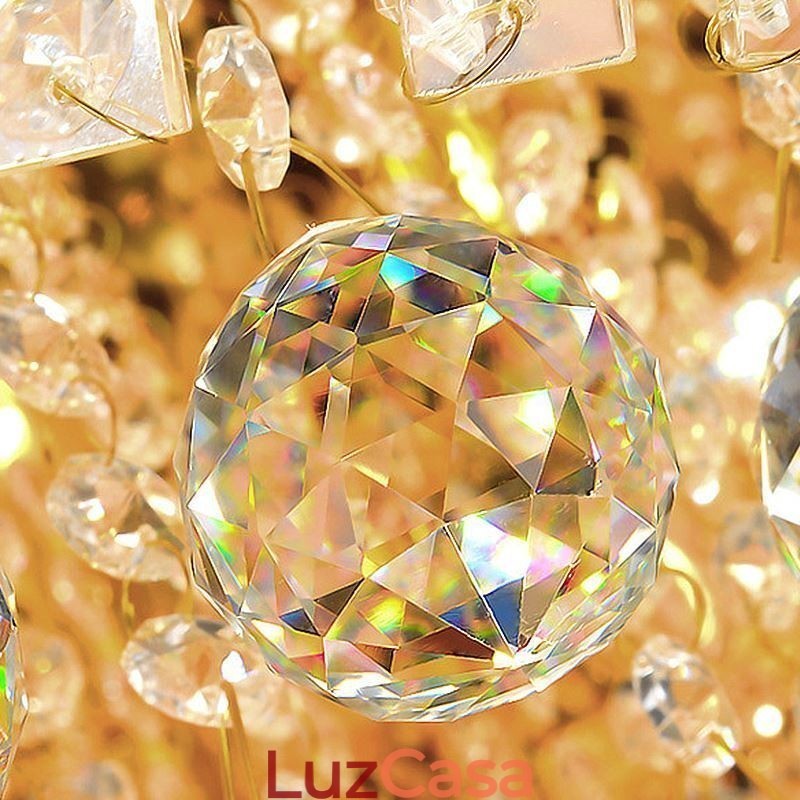 Lustre de cristal quadrado embutido europeu