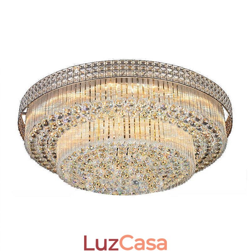 Lustre de cristal moderno redondo embutido