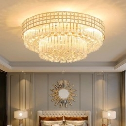 Lustre de cristal moderno redondo embutido