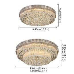 Lustre de cristal moderno redondo embutido