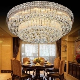 Lustre de cristal moderno redondo embutido