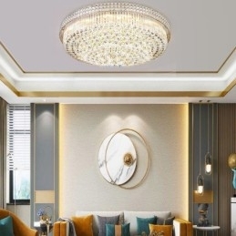 Lustre de cristal moderno redondo embutido