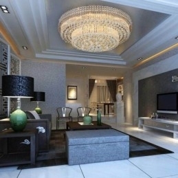 Lustre de cristal moderno redondo embutido