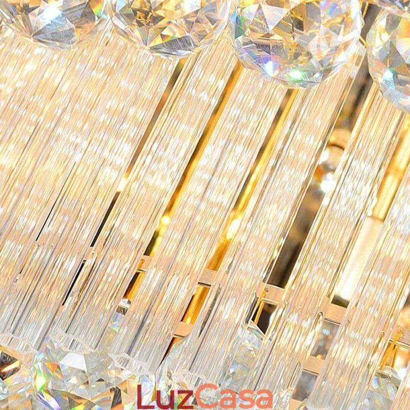 Lustre de cristal moderno redondo embutido