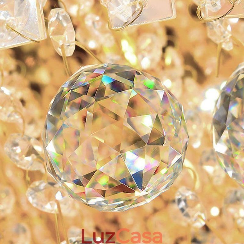 Lustre de cristal moderno redondo embutido