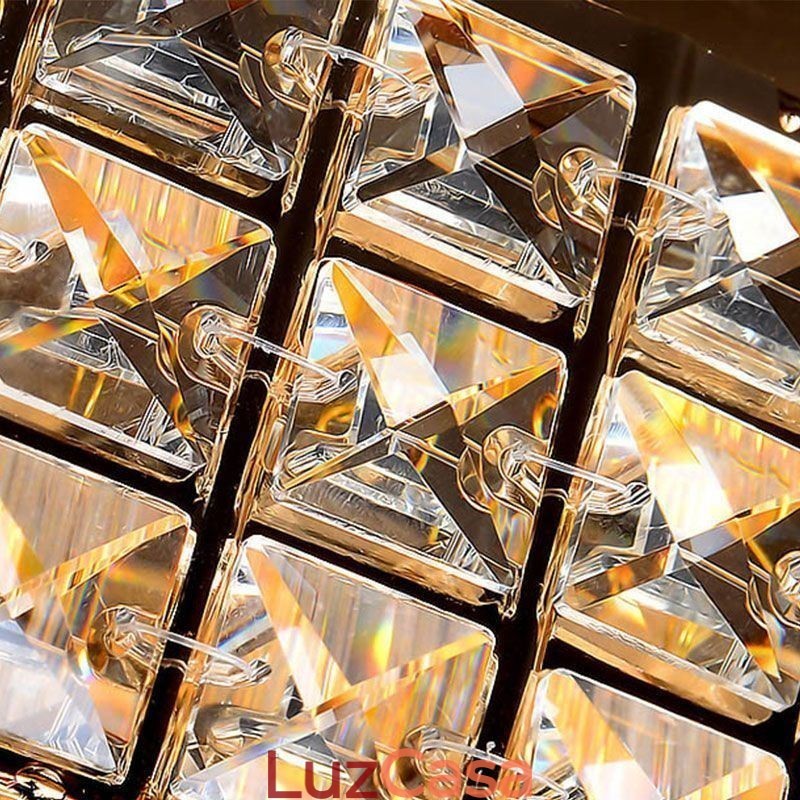 Lustre de cristal moderno redondo embutido