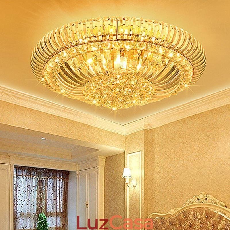 Iluminação redonda de cristal embutida simples e moderna