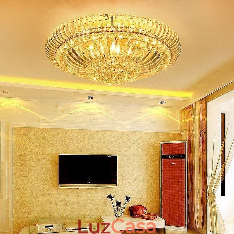 Iluminação redonda de cristal embutida simples e moderna