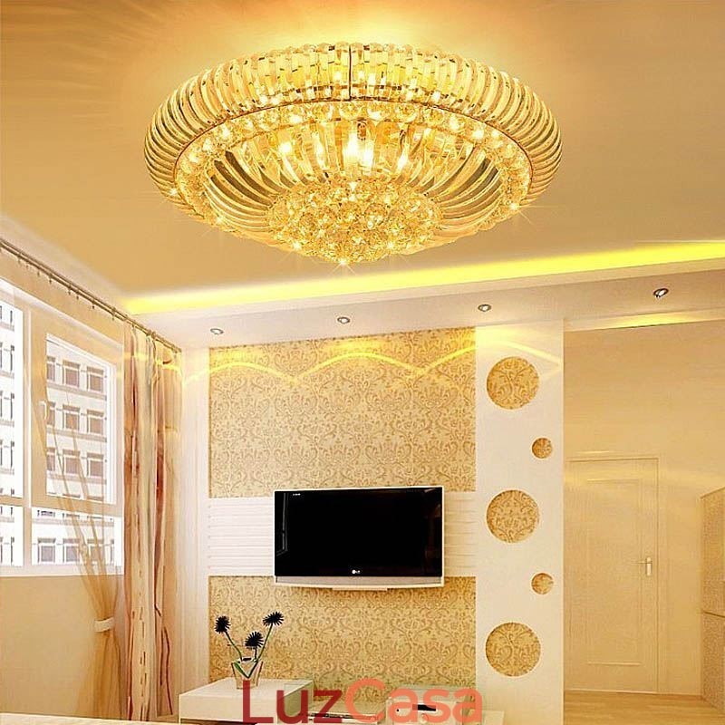 Iluminação redonda de cristal embutida simples e moderna