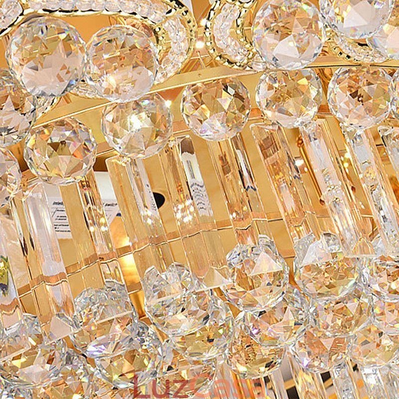 Elegante lustre de cristal redondo embutido em forma de flor