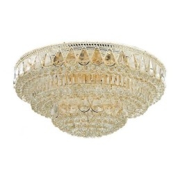 Luminária de teto de cristal de luxo embutida, luz redonda