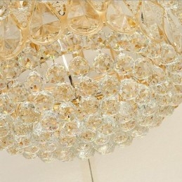 Luminária de teto de cristal de luxo embutida, luz redonda