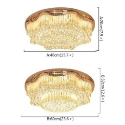 Luminária de teto de cristal embutida contemporânea, iluminação redonda de luxo