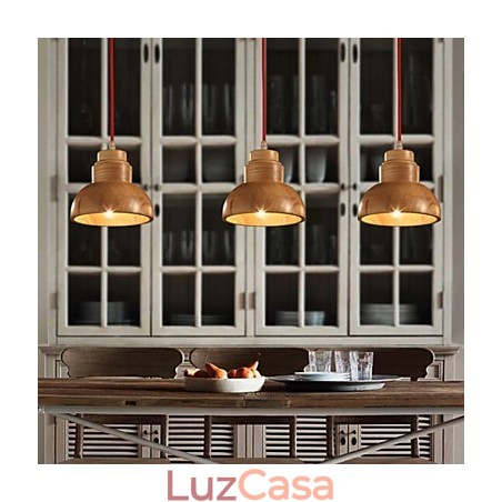 Lustre Mini Estilo Tradicional Clássico Madeira Bambu