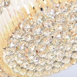 Luminária de teto de cristal embutida contemporânea, iluminação redonda de luxo