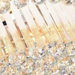 Luminária de teto de cristal embutida contemporânea, iluminação redonda de luxo