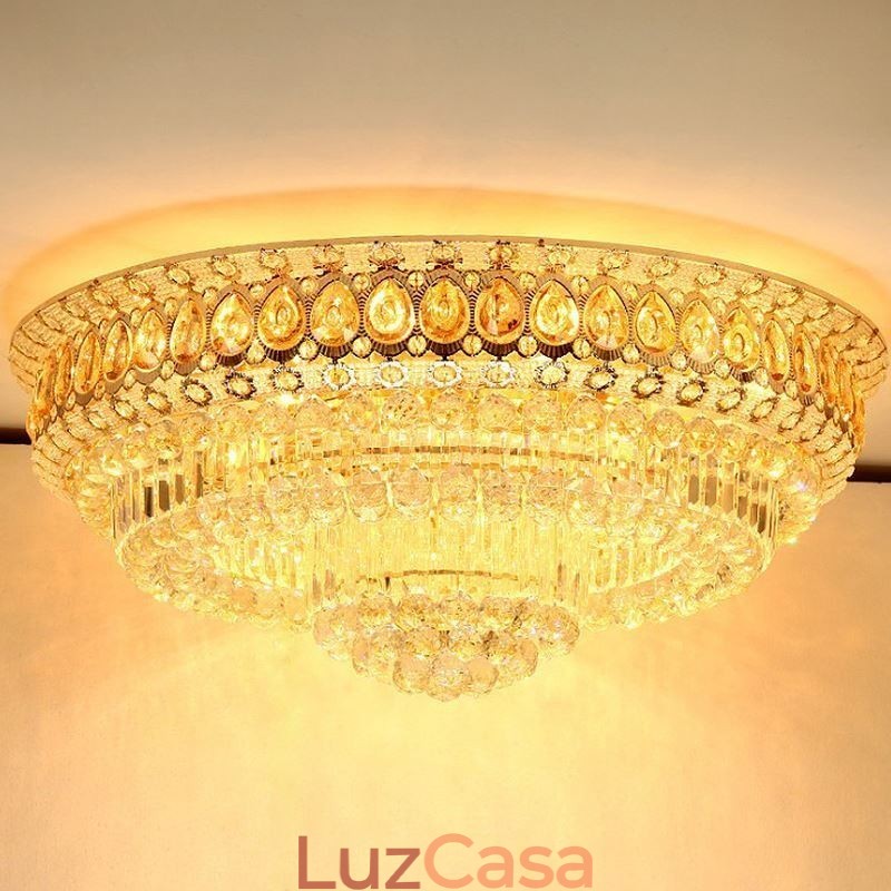 Luminária de teto simples moderna de cristal embutida Iluminação redonda criativa