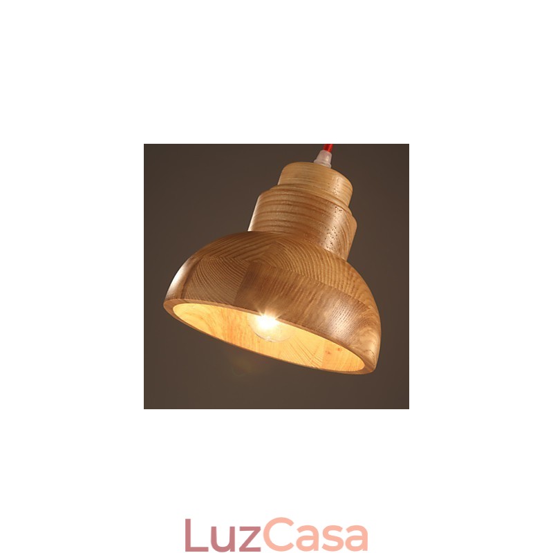 Lustre Mini Estilo Tradicional Clássico Madeira Bambu