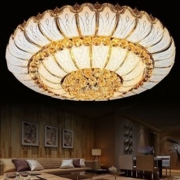 Luminária de teto de cristal redonda contemporânea simples embutida