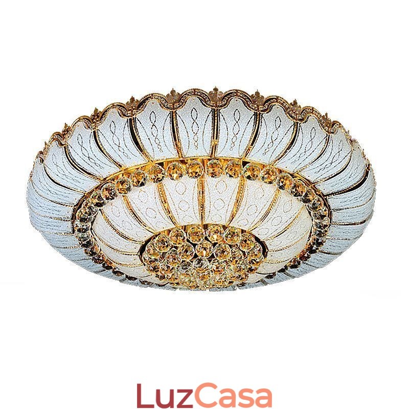 Luminária de teto de cristal redonda contemporânea simples embutida