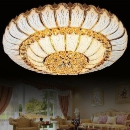 Luminária de teto de cristal redonda contemporânea simples embutida