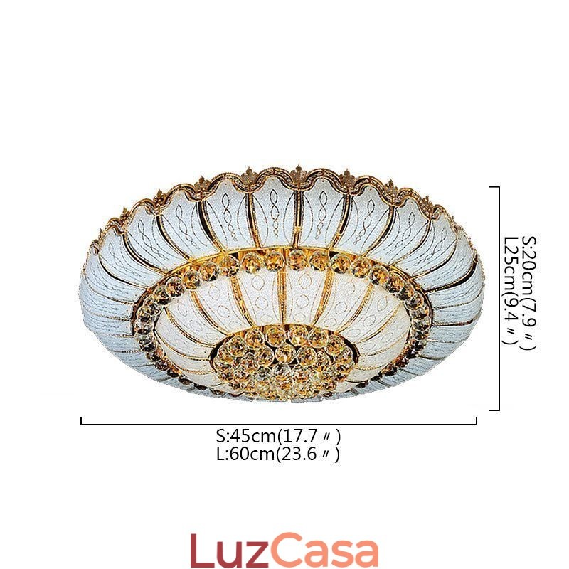 Luminária de teto de cristal redonda contemporânea simples embutida