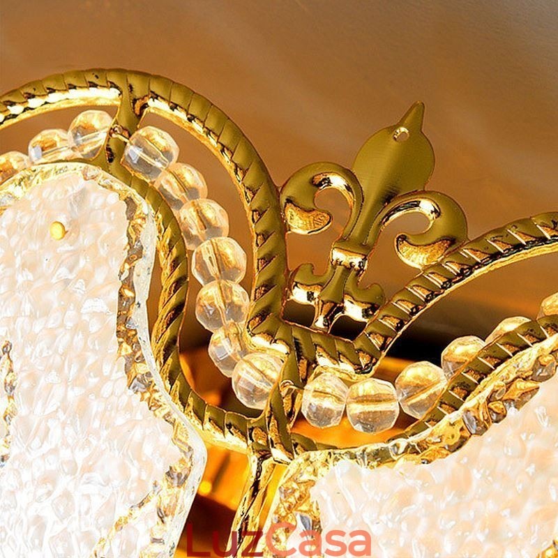 Luminária de teto de cristal redonda contemporânea simples embutida