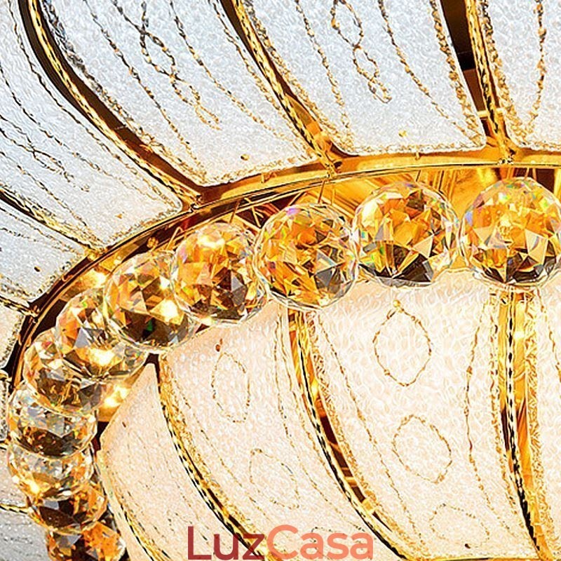 Luminária de teto de cristal redonda contemporânea simples embutida