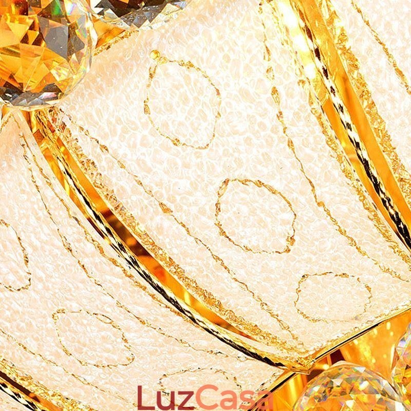 Luminária de teto de cristal redonda contemporânea simples embutida
