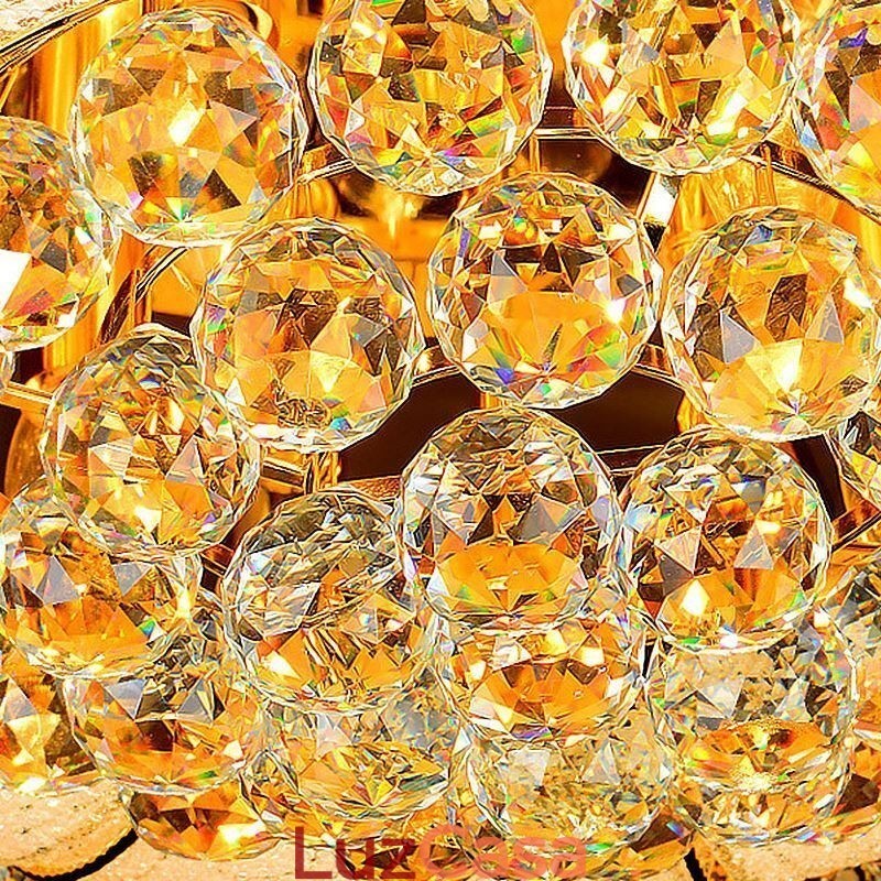 Luminária de teto de cristal redonda contemporânea simples embutida