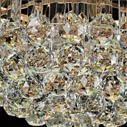 Luminária de teto de cristal de luxo, dourada, montagem embutida, iluminação redonda