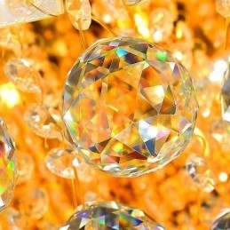 Elegante luminária embutida de teto em cristal dourado