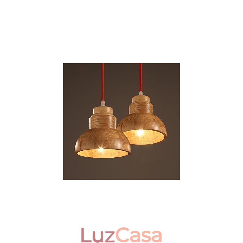 Lustre Mini Estilo Tradicional Clássico Madeira Bambu