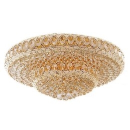 Luminária de teto de cristal de luxo europeia redonda embutida