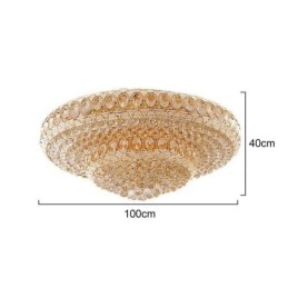 Luminária de teto de cristal de luxo europeia redonda embutida