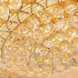 Luminária de teto de cristal de luxo europeia redonda embutida