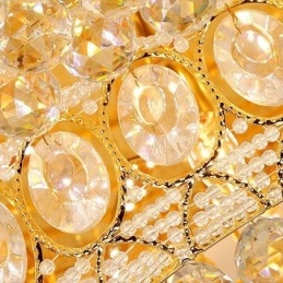 Luminária de teto de cristal de luxo europeia redonda embutida