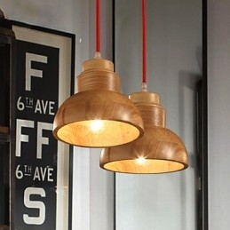 Lustre Mini Estilo Tradicional Clássico Madeira Bambu