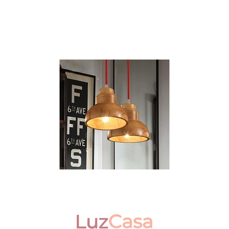 Lustre Mini Estilo Tradicional Clássico Madeira Bambu