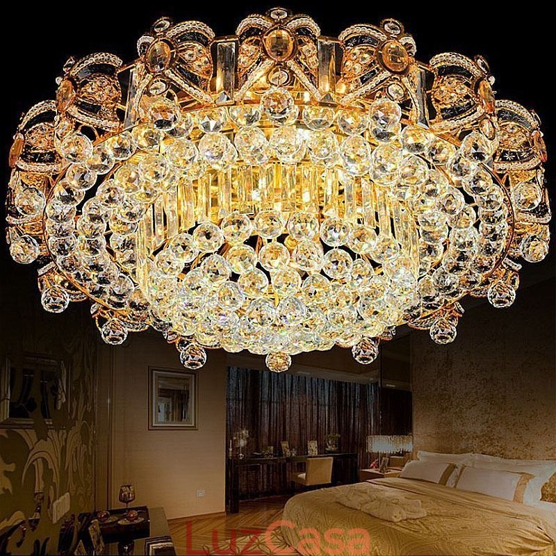 Luminária de teto de cristal embutida europeia