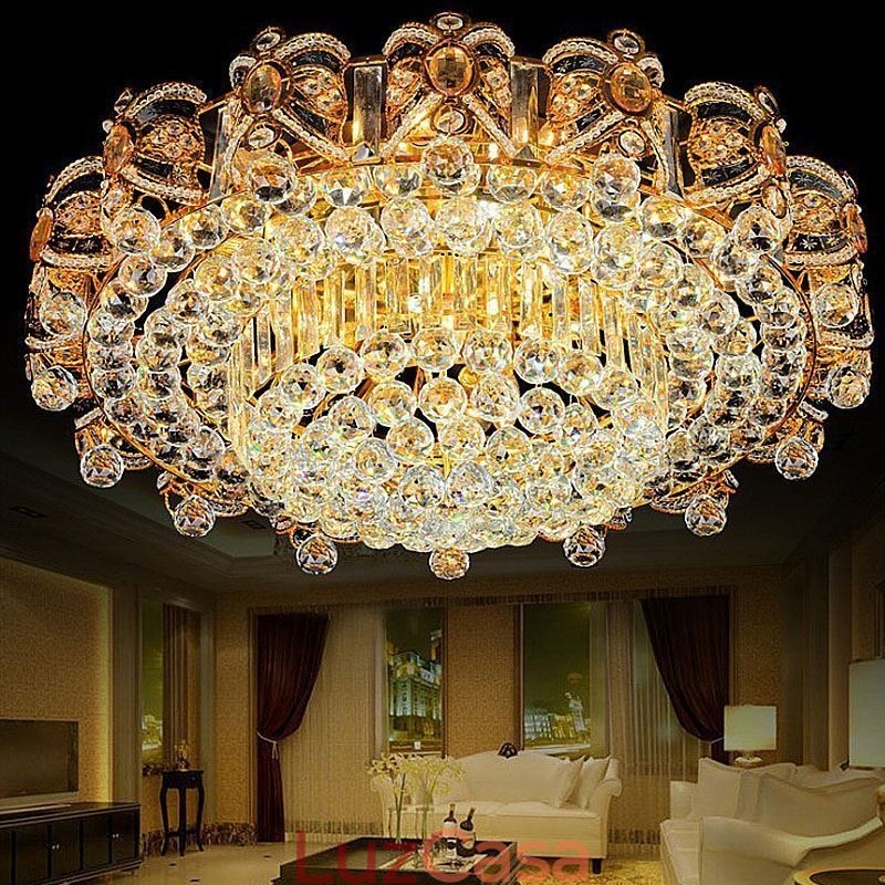 Luminária de teto de cristal embutida europeia