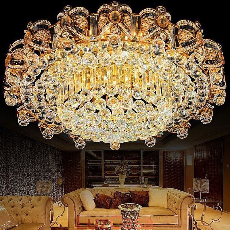 Luminária de teto de cristal embutida europeia