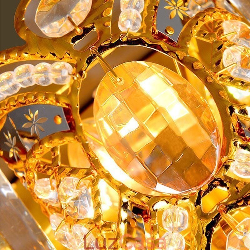Luminária de teto de cristal embutida europeia