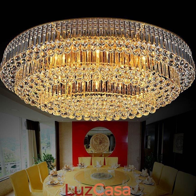 Luminária de teto de cristal embutida, luz oval europeia