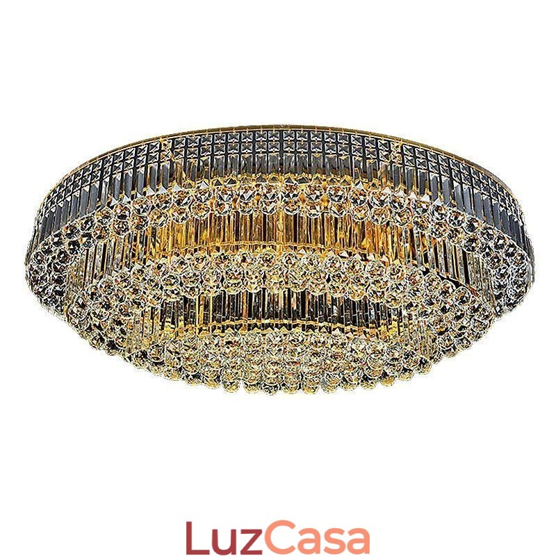 Luminária de teto de cristal embutida, luz oval europeia